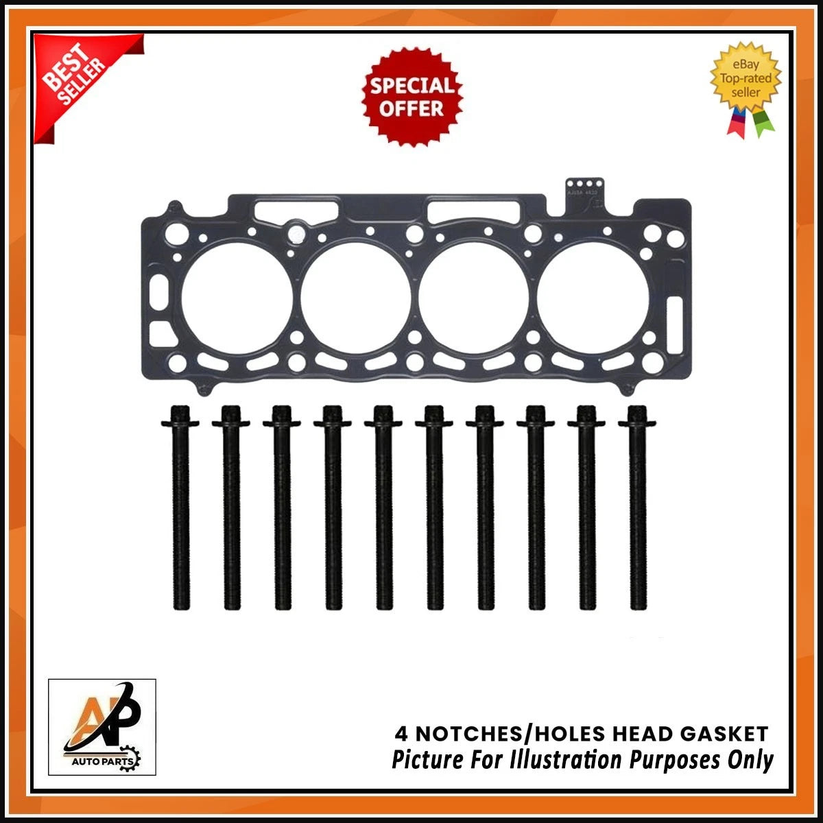 Head Gasket Kit with Head Bolts for Citroen Dispatch Relay 2.0HDI (2000–2010)
