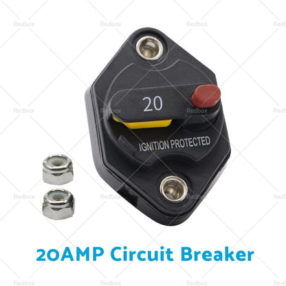 Waterproof Circuit Breaker 12V 32V DC Manual Reset 15A-50A for Various Models