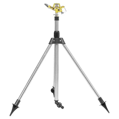 360�� Heavy-Duty Zinc Alloy Tripod Sprinkler for Lawn Care