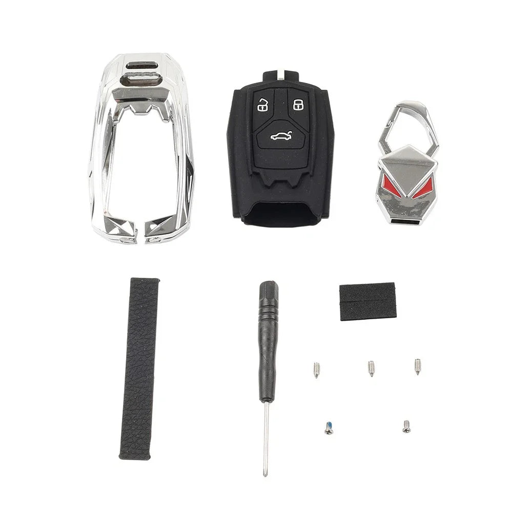 Silver 3-Button Smart Remote Key Fob Cover for Audi S5 Sportback (2018-2019)