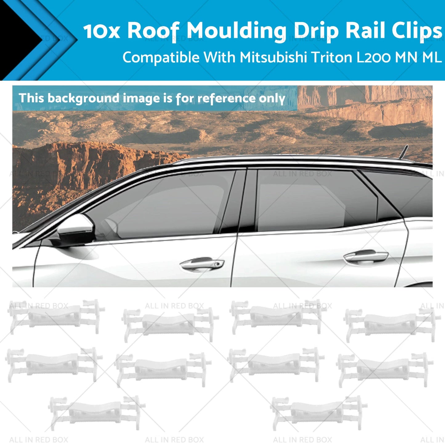 10 x Roof Drip Rail Moulding Clips for Mitsubishi Triton ML MN (2005-2014)