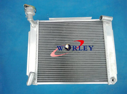Crossflow Aluminum Radiator + Fan for MG MGA 1500 1600 1622 DE LUXE (55-62)