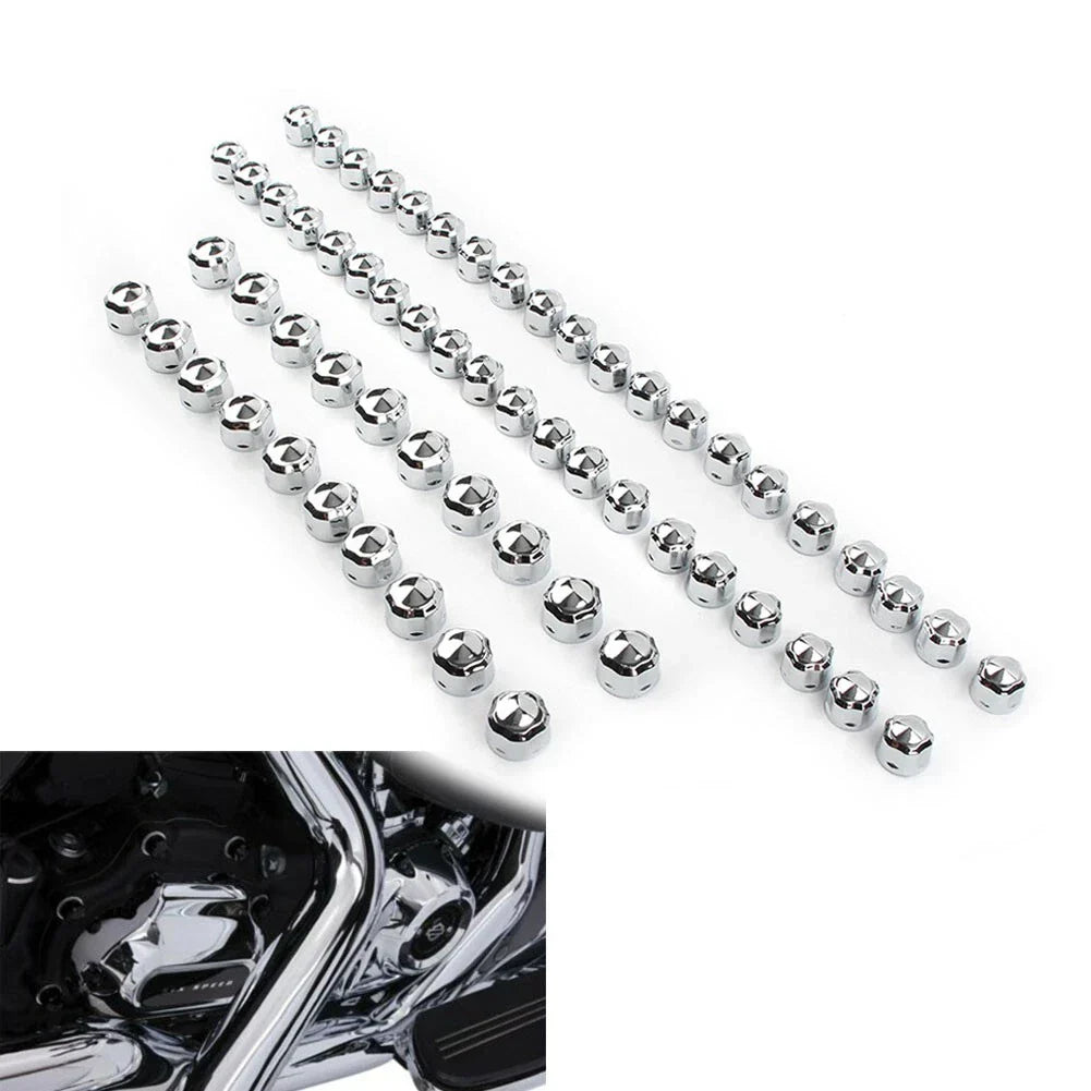 Chrome Engine Bolt Caps Cover for Harley Touring Road Street King Glide Softail (2009-2023)