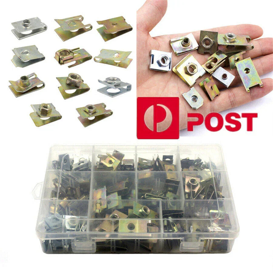 150Pcs Metal U-Type Fastener Clips for Car Body Panel Bumper Retainers