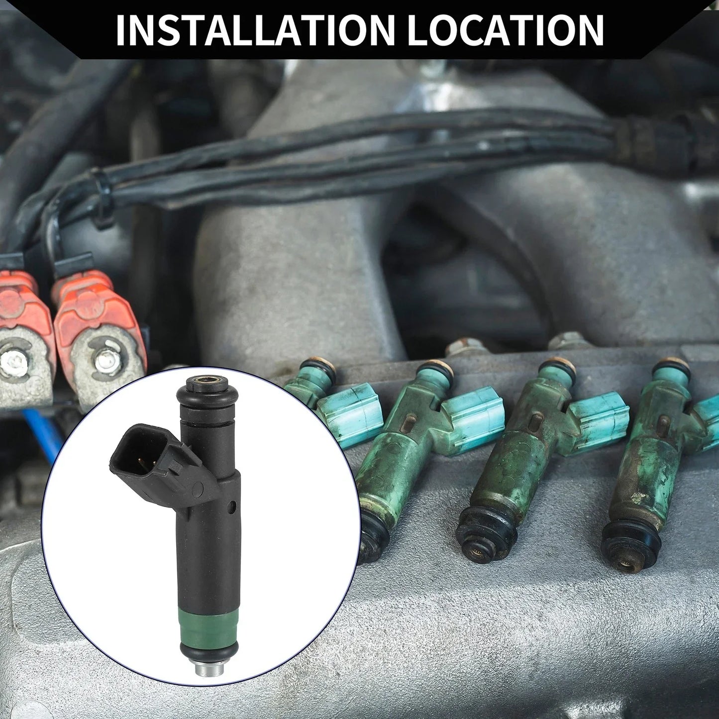 Fuel Injector for Dodge Ram 1500 2004-2007 4.7L Black 1 x Unit