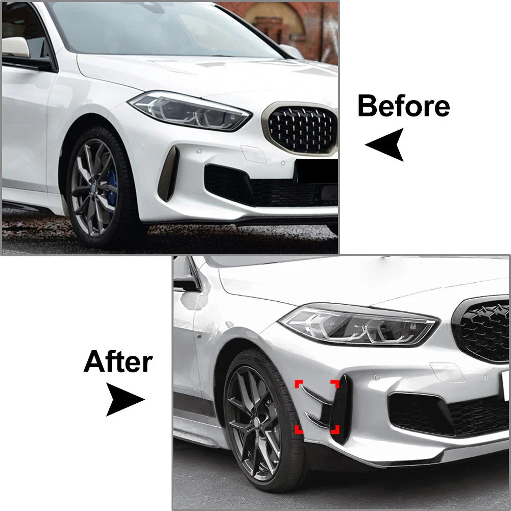 Carbon Look Front Bumper Side Spoiler for BMW 1 Series F40 (2019-2023)