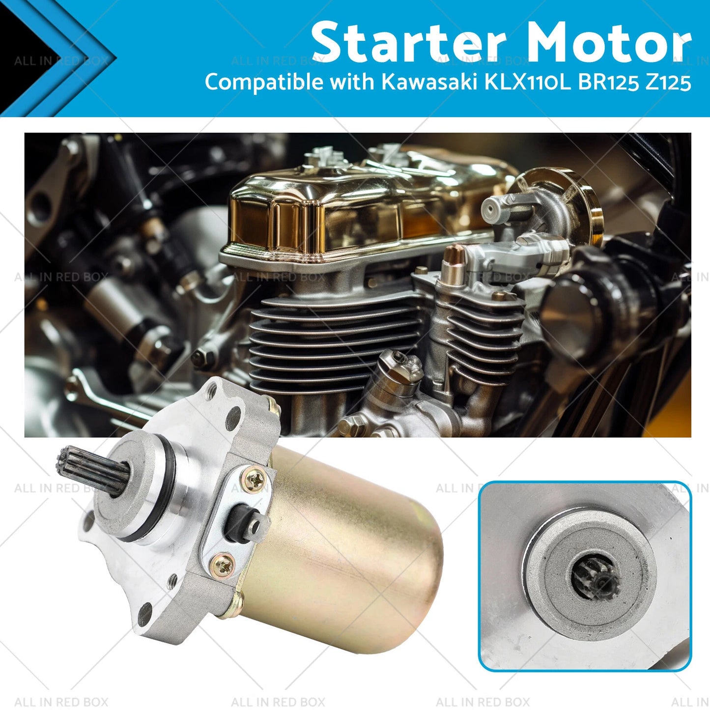 9 Teeth Starter Motor for Kawasaki BR125 Z125 Pro KLX110 L (2016-2020)