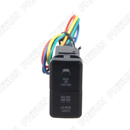 12V Dual LED Light Bar Switch for Toyota