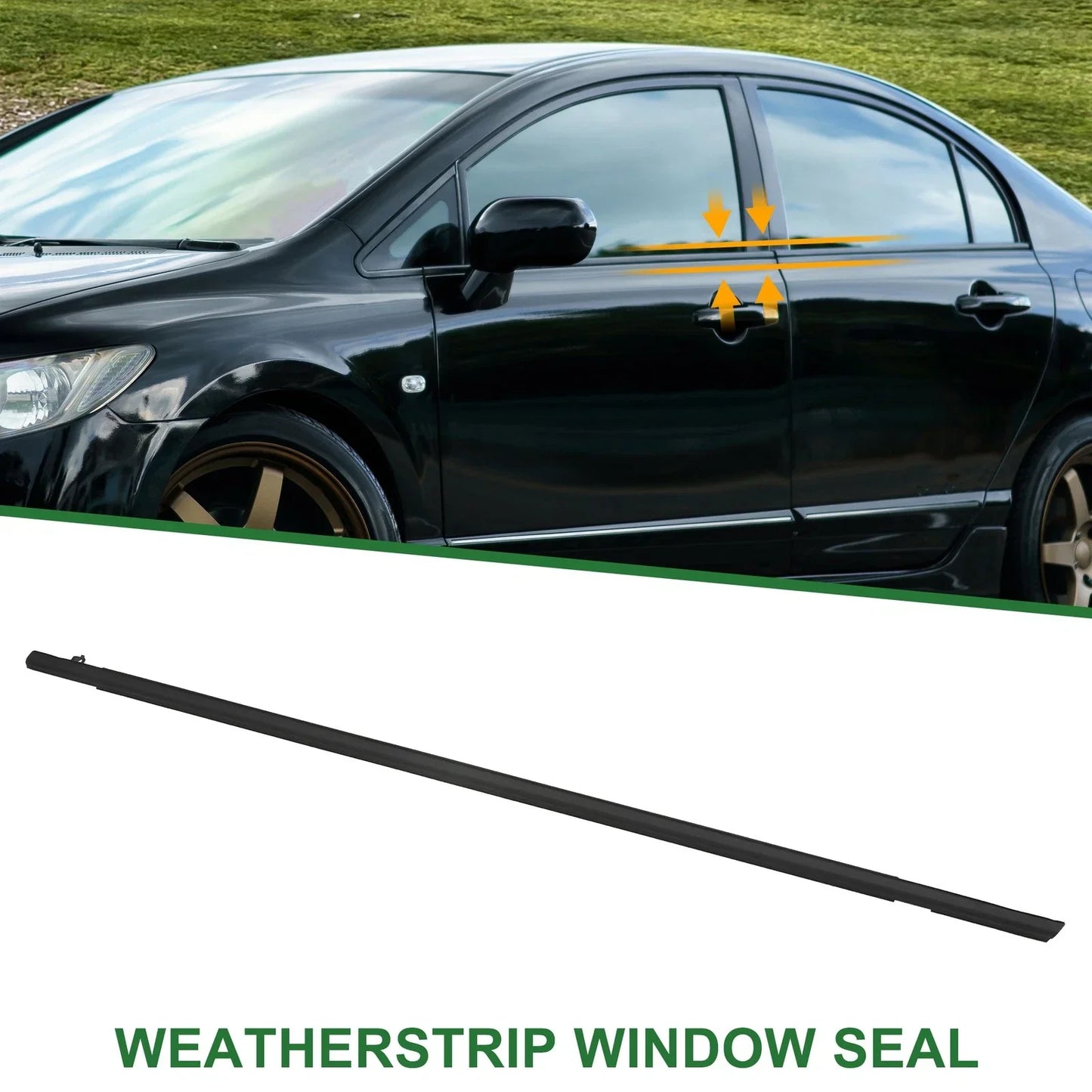 Front Left Weatherstrip Window Seal for Honda Civic (2006-2011)