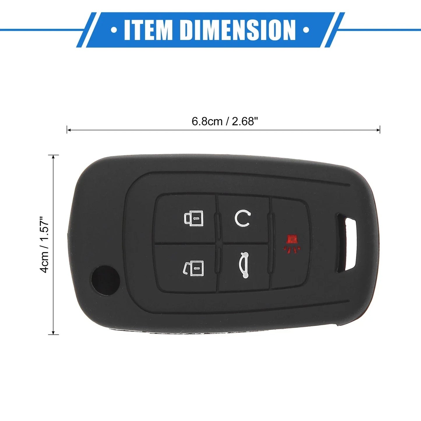 2 x 5 Button Smart Remote Key Shell for Chevrolet Camaro (2010-2019) Black