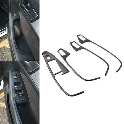4 x RHD Carbon Window Switch Button Covers for Audi Q5 (2009-2017)