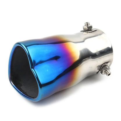 Stainless Steel Heart Shaped Exhaust Pipe Tail Muffler Tip for Car Blue