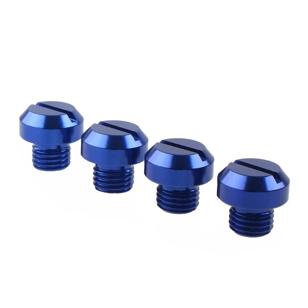 4x M10 Blue Motorcycle Mirror Hole Blanking Plugs & Screws
