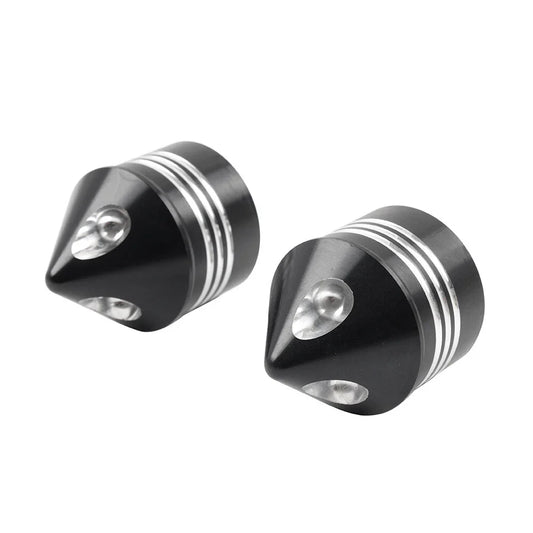 Black & White Front Axle Cap Nuts for Harley Touring Dyna Road King