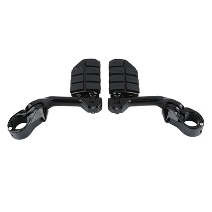 1-1/4" Engine Guards Long Angled Foot Pegs Rest Mount for Harley Touring