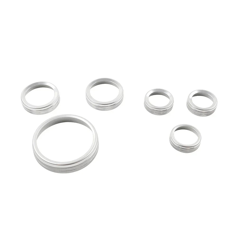 Stereo Tune Knob Headlight Switch Covers for Ford Bronco (2021-2022) Silver