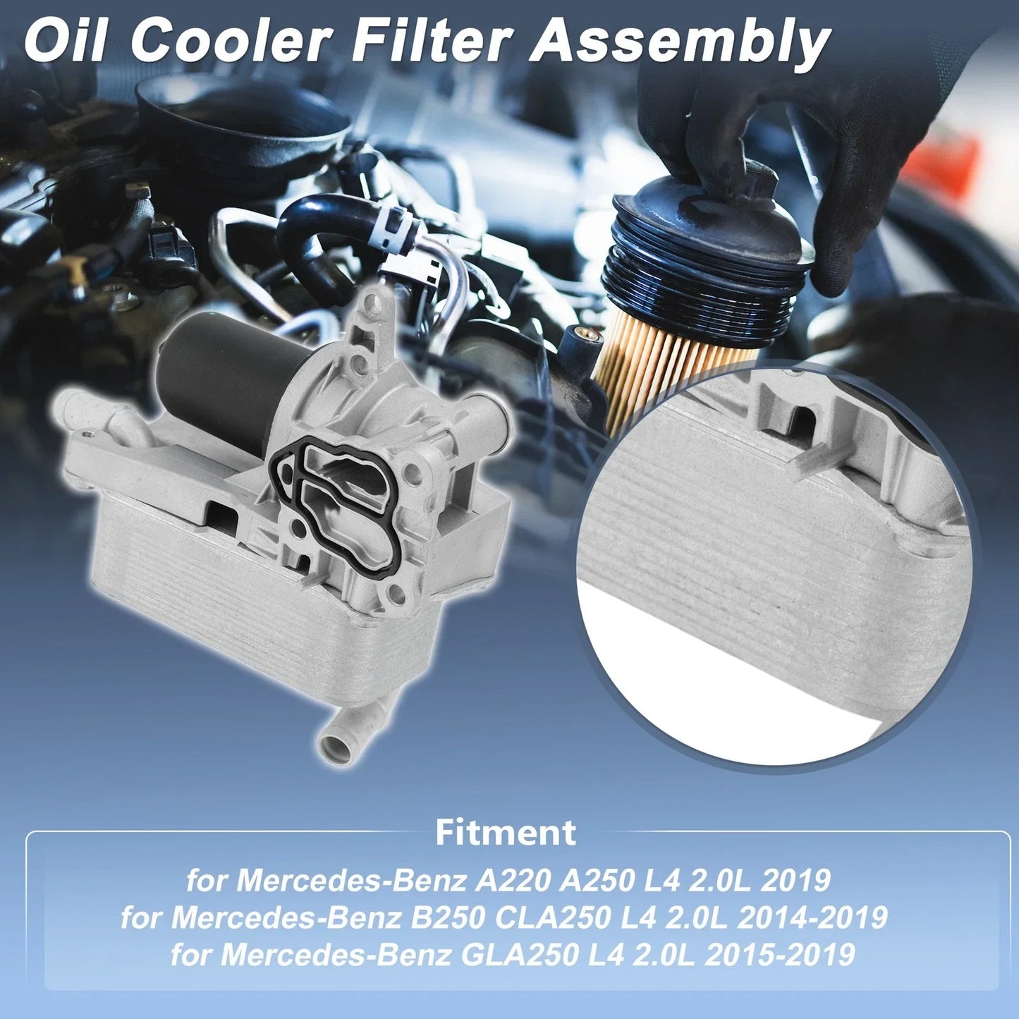 Engine Oil Filter Housing for Mercedes-Benz A220 A250 L4 2.0L (2019-2023)