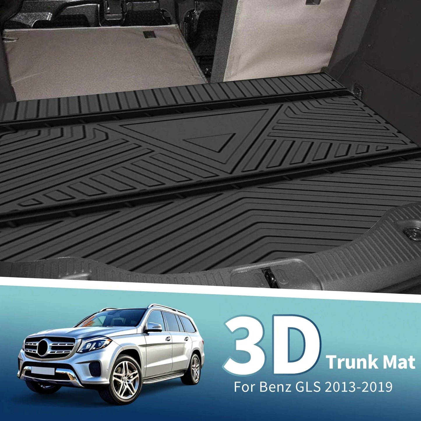 Flat Face Cargo Liner Rear Trunk Mat for Mercedes Benz GLS (2013-2019) 1 x Pc
