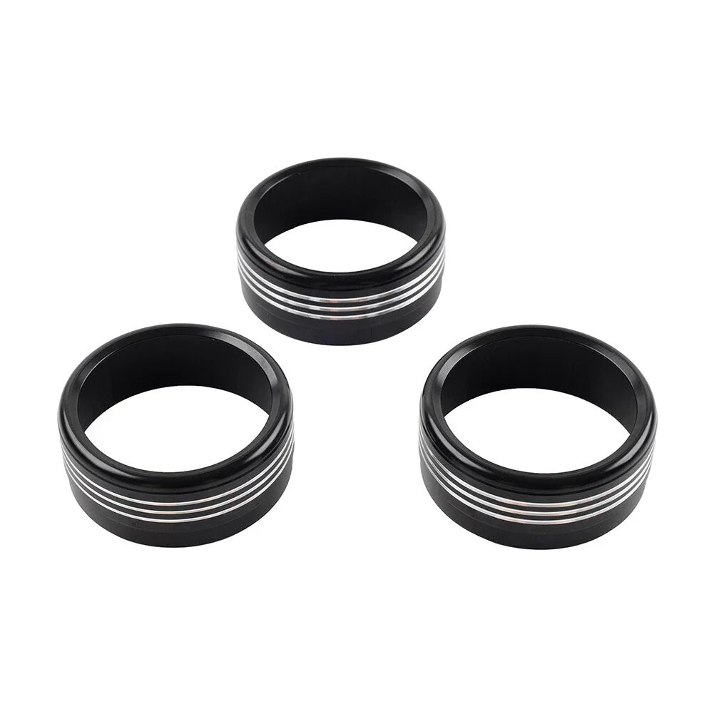 Blk AC Climate Control Knob Ring Covers for Subaru Forester XV Crosstrek WRX STi (2014-2021)