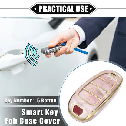 Key Fob Cover for Hyundai Tucson 2020-2022, 5 Button Soft TPU Pink