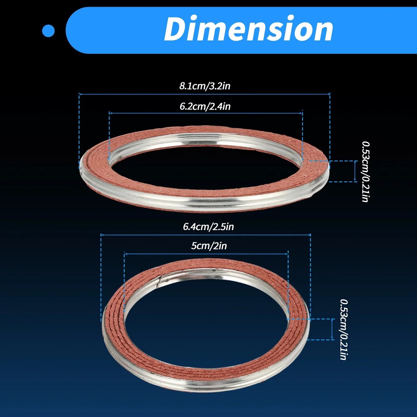 Exhaust Pipe Gasket for Lexus IS300 2001-2005 (2 x Muffler Rings)
