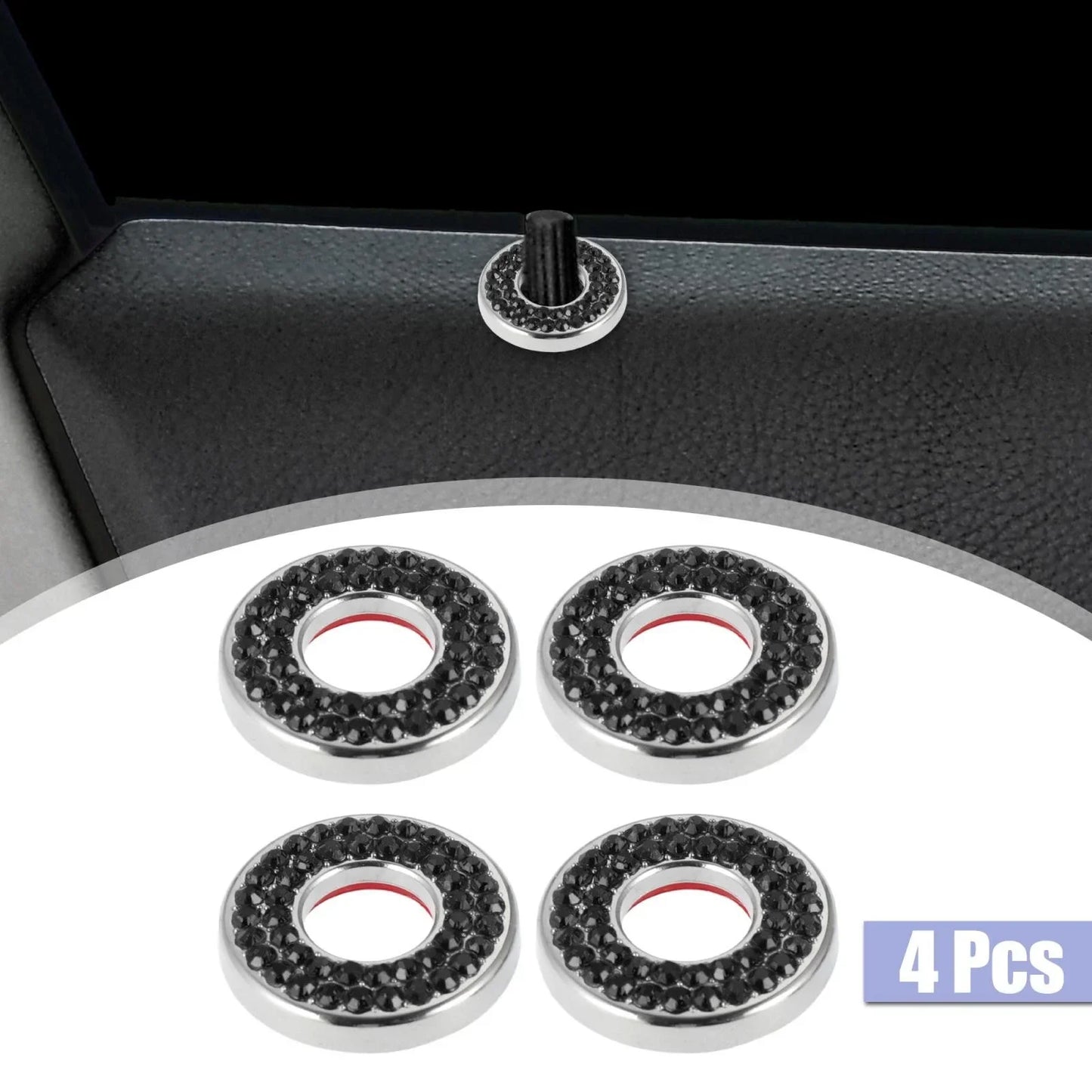 4 x Black Car Door Lock Stickers for Mercedes Benz E C Class GLC (2015-2019)