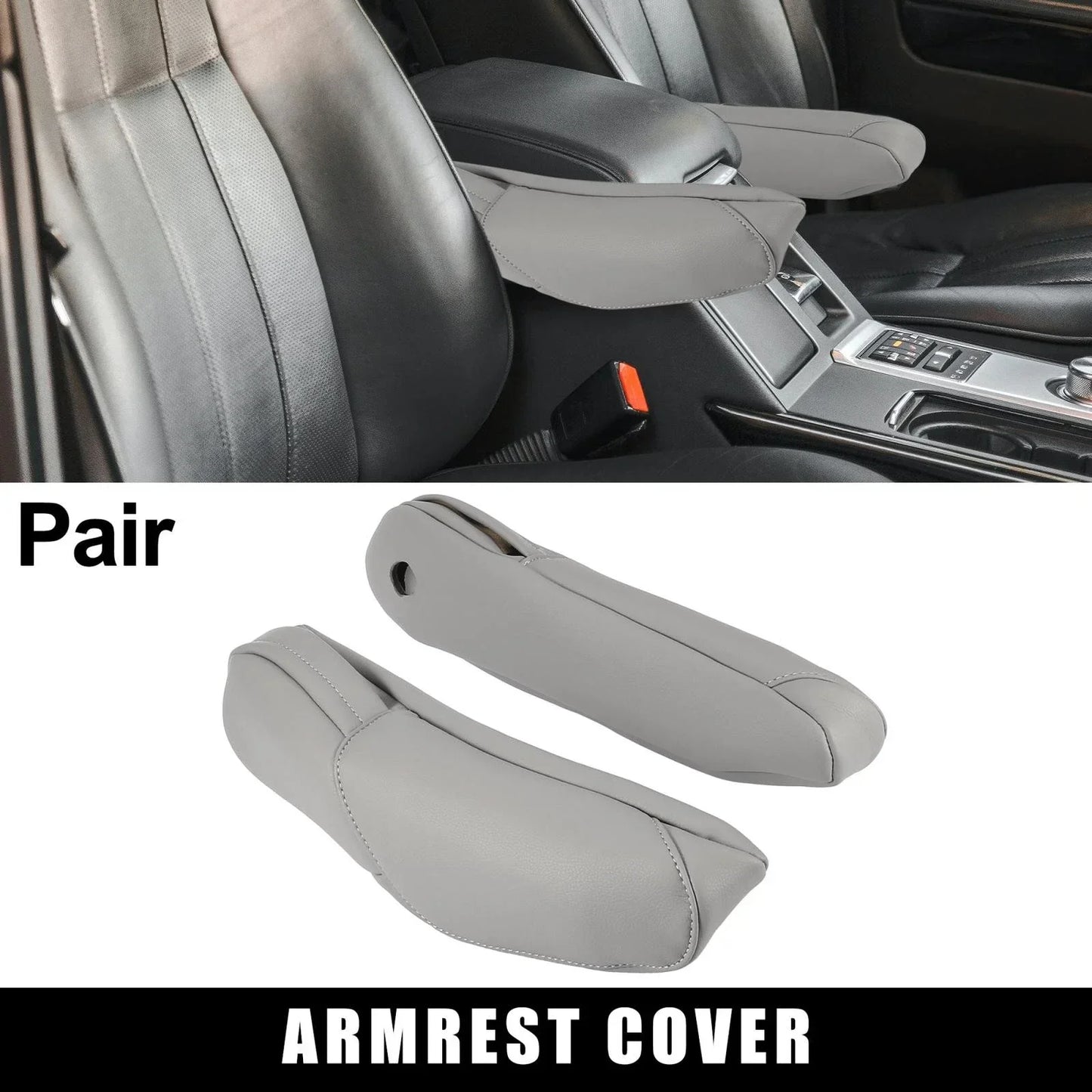 Front Seat Armrest Covers for Honda CR-V (2010-2011) - Gray - 1 Pair