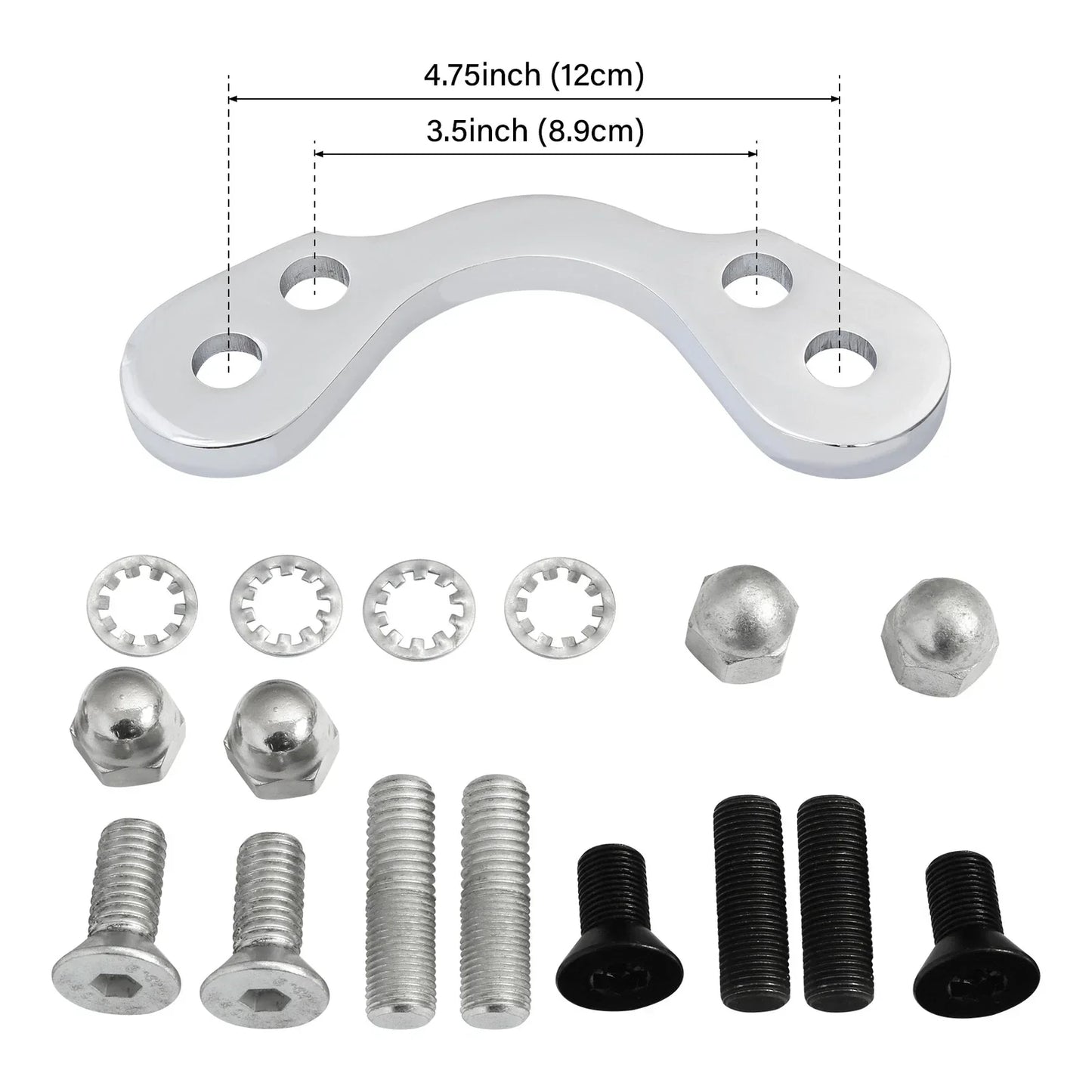 Handlebar Tree Adapter Front End Clamp 3.5in 4.75in for Harley