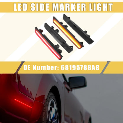 LED Side Marker Lights 2 x Amber Red for Dodge (68195788AB)