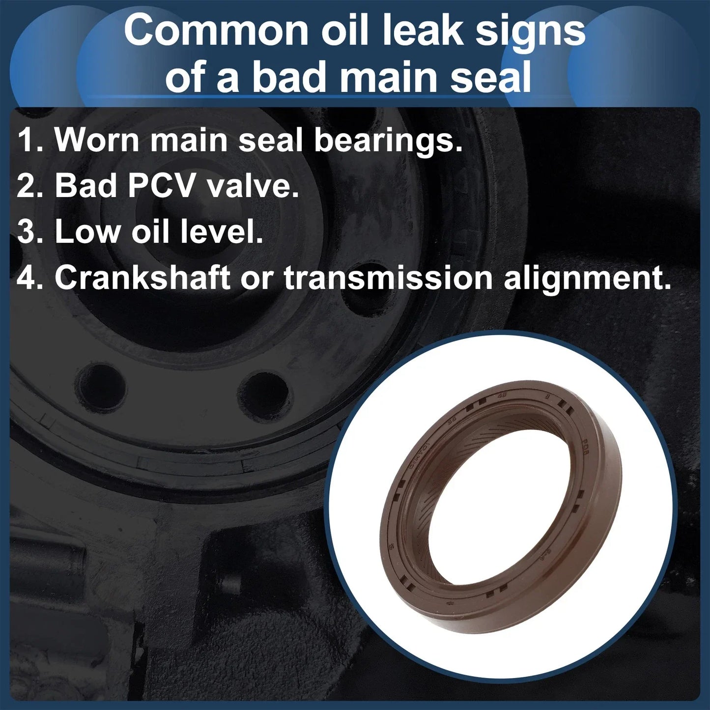 Crankshaft Oil Seal for Hyundai Accent, Kia Rio (1994-2011)