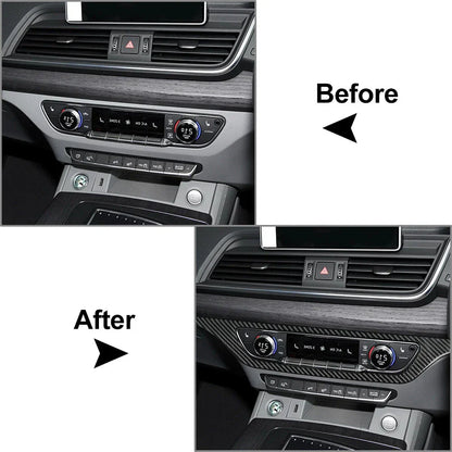 Carbon Fiber CD Panel Interior Cover Trim for Audi Q5 SQ5 (2018-2021)
