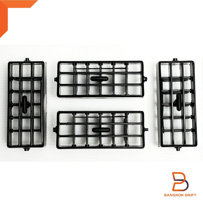 4PC Black Dash Air Vent Grille for Nissan Navara D21 (1986-1997)
