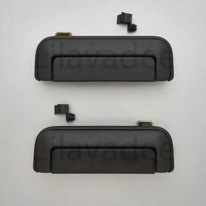 Black Outside Door Handle Outer Pair for Mitsubishi Triton L200 MK Strada (1996-2006)