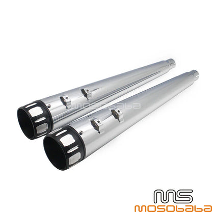 Chrome Exhaust Pipe Slip-On Mufflers for Harley Touring (1995-2016)