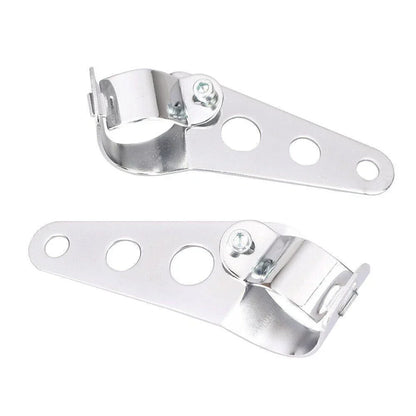 Fork Mount Headlight Brackets for Cafe Racer Bobber Chopper Silver