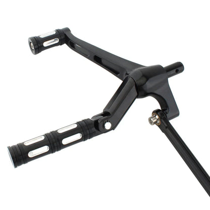 Black Driver Footrest Pedal Bracket Set for Harley Night Rod VRSC Special (07-17)