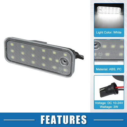 2 x White LED License Plate Lights for Hyundai Santa Fe (2013-2016)