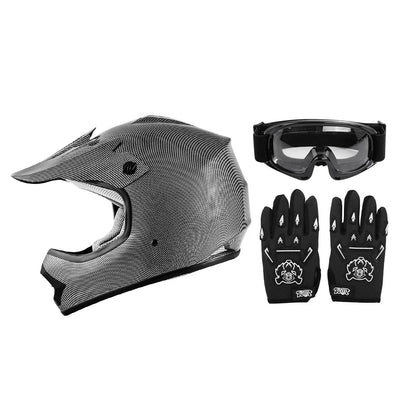 Youth Full Face Helmet DOT for Kids Street Dirt Bike Off-Road ATV UTV