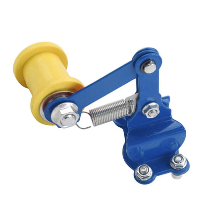 Universal Bolt-On Chain Tensioner Roller Adjuster for ATV Dirt Bike Blue & Yellow