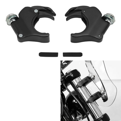 Windshield Clamps 49mm for Harley Dyna Fat Street Bob FXDB FXDF VRSCB