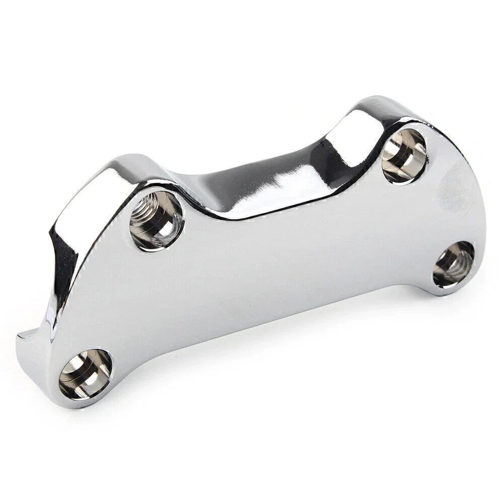 1" Bar Smooth Handlebar Riser Top Clamp Chrome for Harley Dyna Softail Sportster