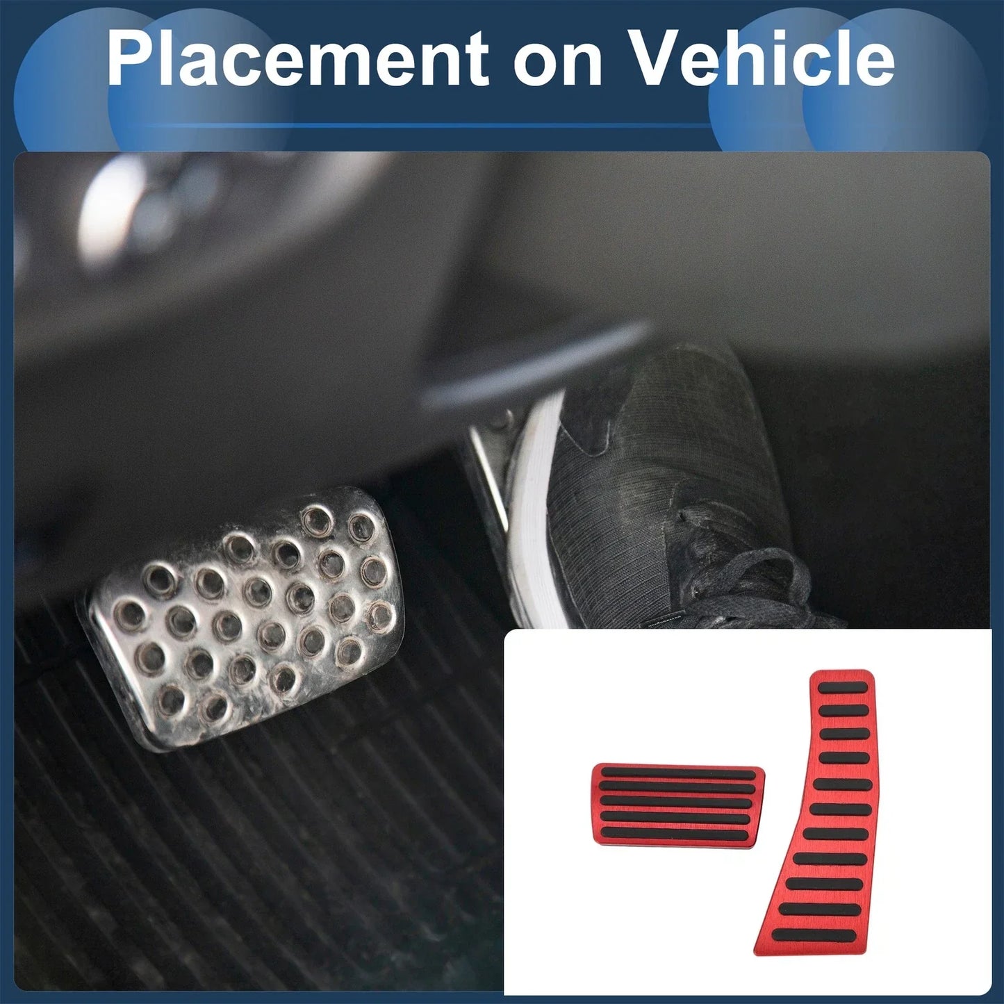 2 x Foot Accelerator Pedal Covers for Honda Civic (2006-2009) Red