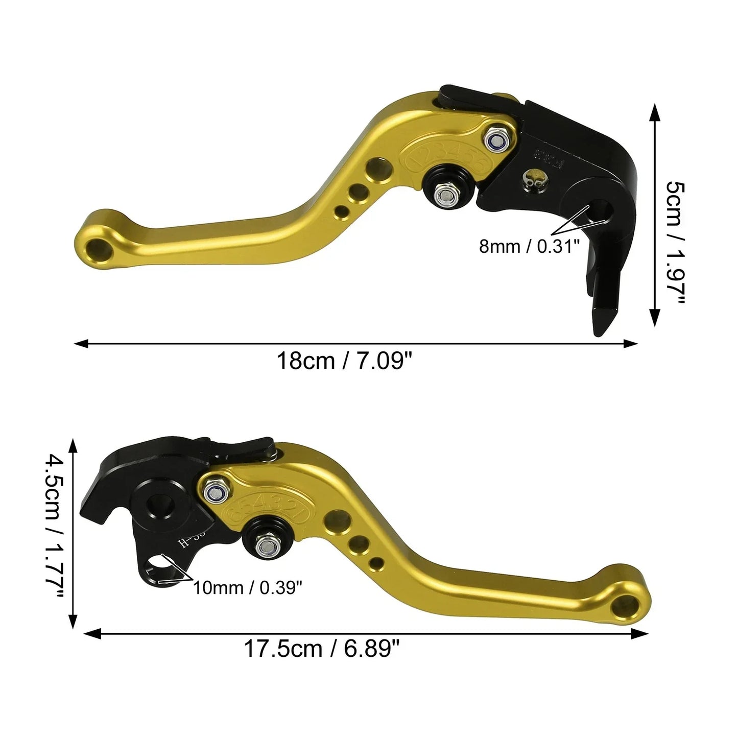 Motorcycle Brake Clutch Levers 2 x Gold Tone for Honda CBR1000RR (2008-2023)