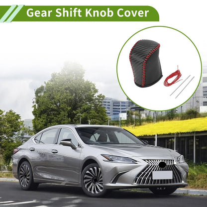 Car Gear Shift Knob Cover for Lexus RX300 2015-2022 Black Carbon Fiber Red