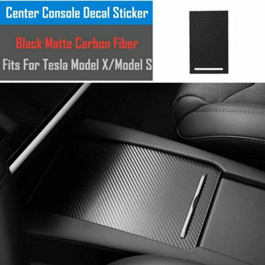 2 x Carbon Fiber Center Console Wrap Vinyl Sticker Trim for Tesla Model X/S