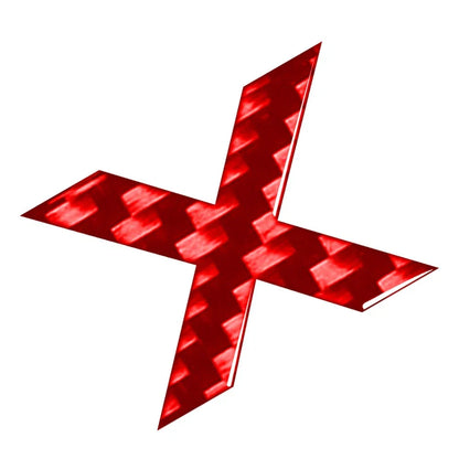 Carbon Red X Letter Decals Stickers for Car Badge Emblem