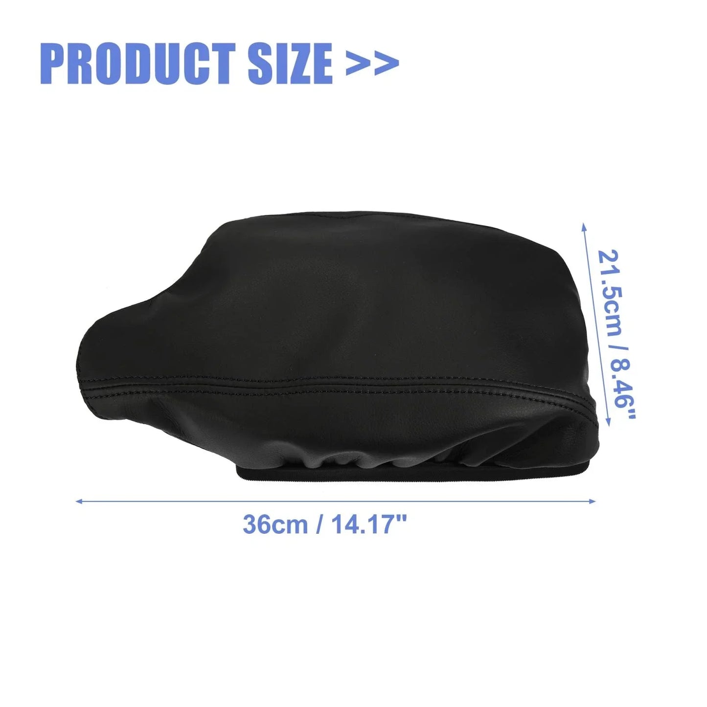 PU Leather Armrest Protector Cover for Honda Accord 2013-2017 Black Stitches