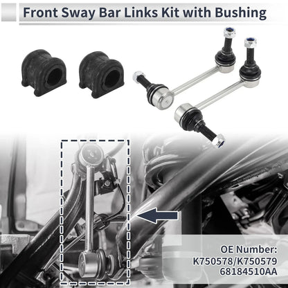 Front Stabilizer Bar Links 2 x Pcs Bushing for Jeep Grand Cherokee (1999-2004)