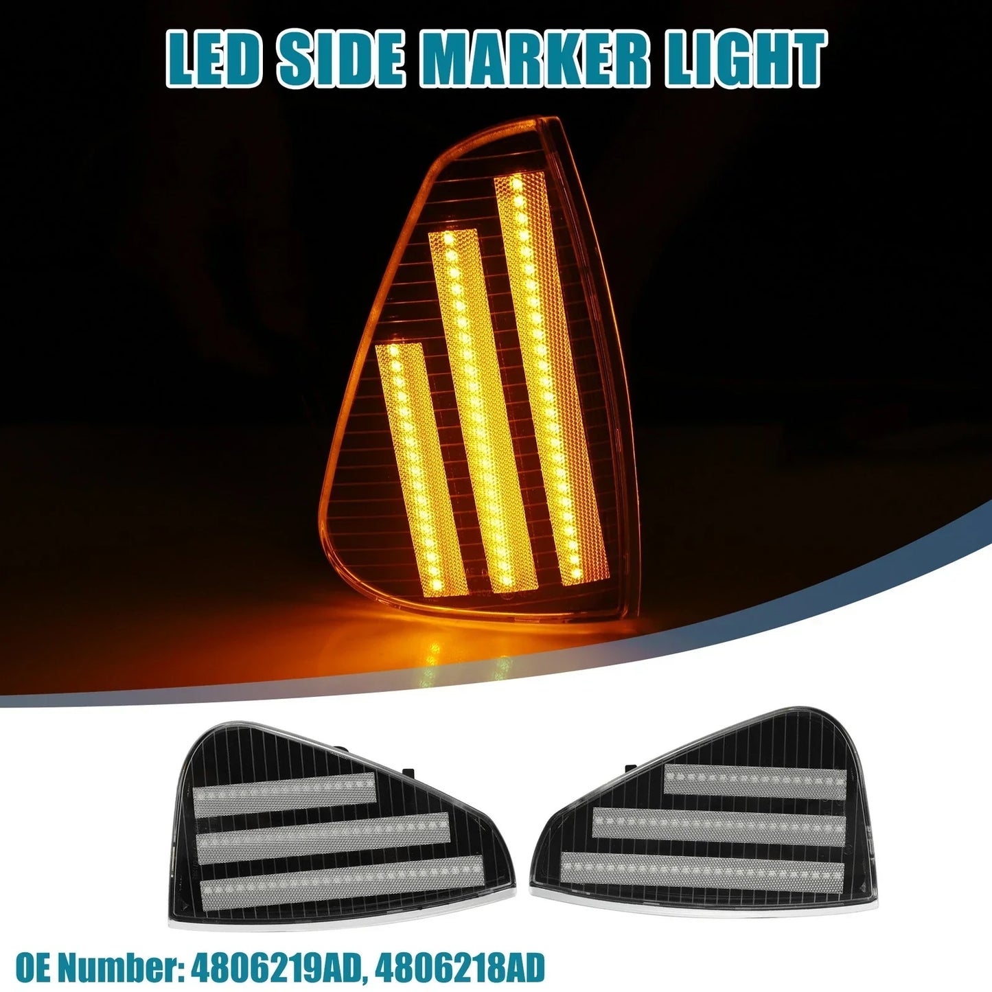LED Side Marker Lights 2 x 4806219AD for Dodge Charger (2011-2023)