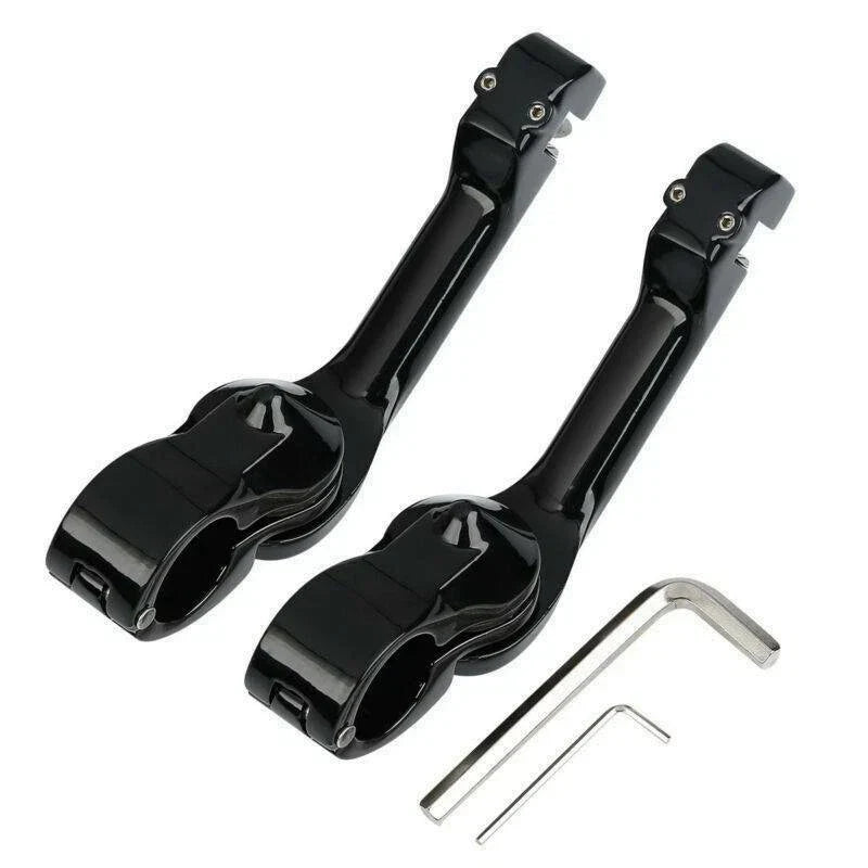 1 1/4" 32mm Long Angled Highway Bar Footpegs Mount for Harley